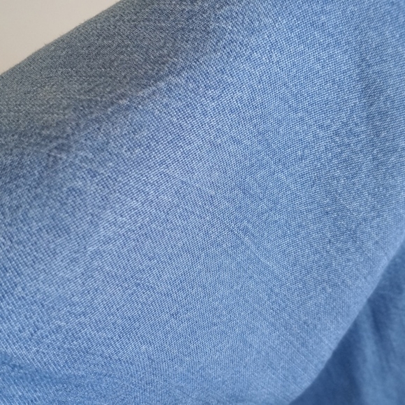 J. Jill Chambray Denim Lyocell Long Sleeve Button Down/ Side Boyfriend Shirt XSP - Picture 14 of 15